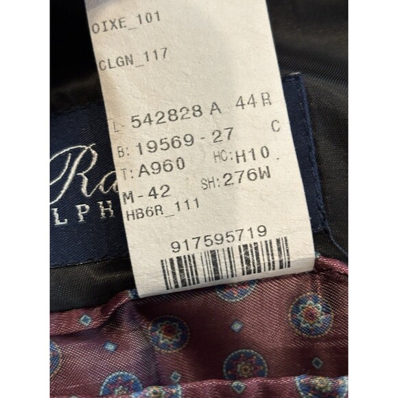 Ralph Ralph Lauren Dillards Blazer Mens 44R Black Single Breasted Wool Canada - Picture 5 of 10